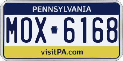 PA license plate MOX6168