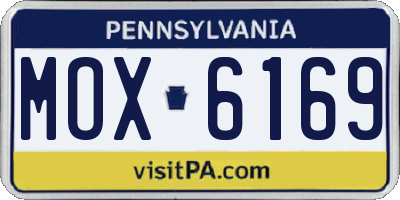 PA license plate MOX6169