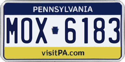 PA license plate MOX6183