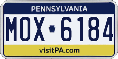 PA license plate MOX6184