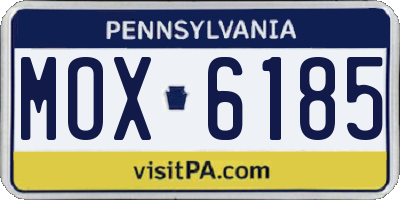 PA license plate MOX6185