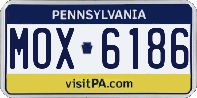 PA license plate MOX6186