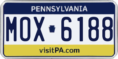 PA license plate MOX6188