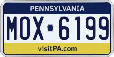 PA license plate MOX6199