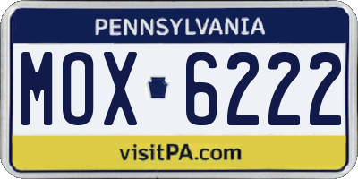 PA license plate MOX6222