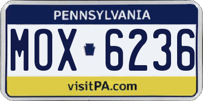 PA license plate MOX6236