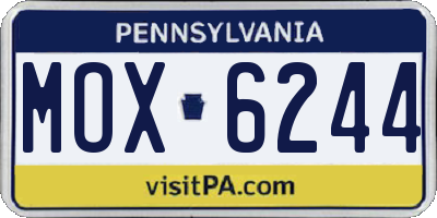 PA license plate MOX6244