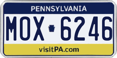 PA license plate MOX6246