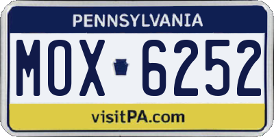 PA license plate MOX6252