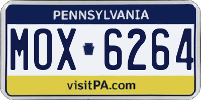 PA license plate MOX6264