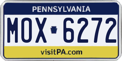 PA license plate MOX6272