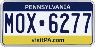 PA license plate MOX6277