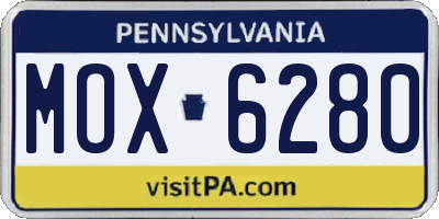 PA license plate MOX6280