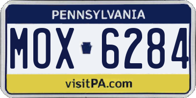 PA license plate MOX6284