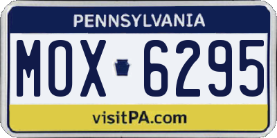 PA license plate MOX6295