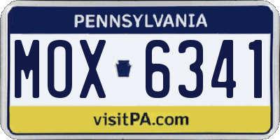 PA license plate MOX6341