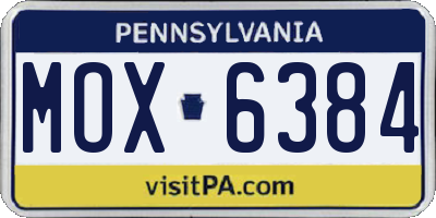 PA license plate MOX6384