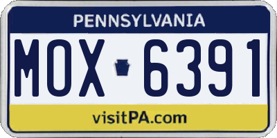 PA license plate MOX6391