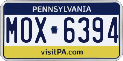 PA license plate MOX6394