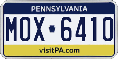 PA license plate MOX6410