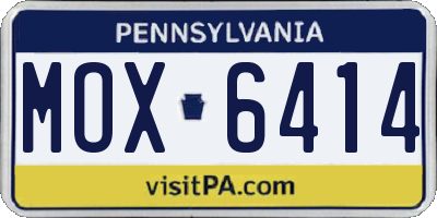 PA license plate MOX6414