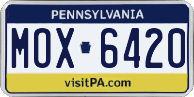 PA license plate MOX6420