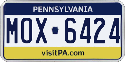 PA license plate MOX6424