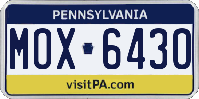 PA license plate MOX6430