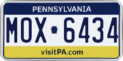 PA license plate MOX6434