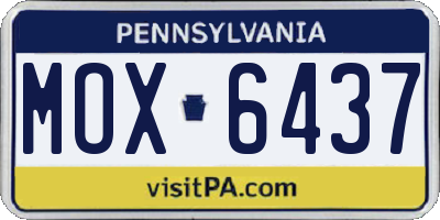 PA license plate MOX6437