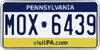 PA license plate MOX6439