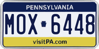 PA license plate MOX6448