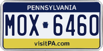 PA license plate MOX6460