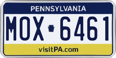 PA license plate MOX6461
