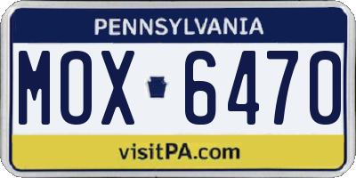 PA license plate MOX6470