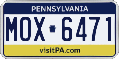 PA license plate MOX6471