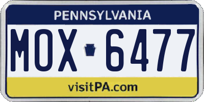 PA license plate MOX6477