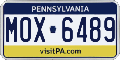PA license plate MOX6489
