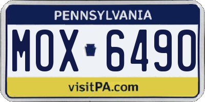 PA license plate MOX6490