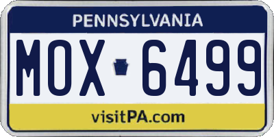 PA license plate MOX6499