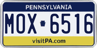 PA license plate MOX6516