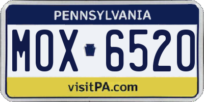 PA license plate MOX6520