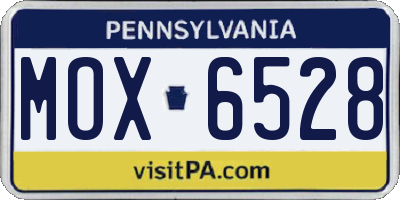 PA license plate MOX6528