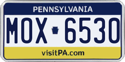 PA license plate MOX6530