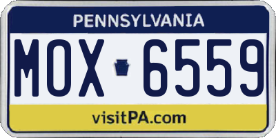 PA license plate MOX6559