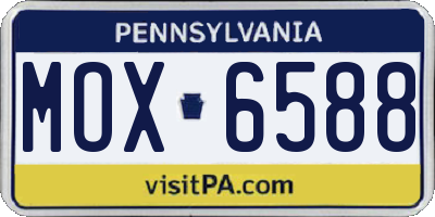 PA license plate MOX6588