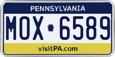 PA license plate MOX6589