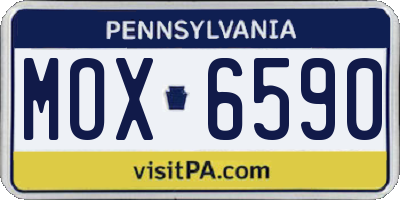 PA license plate MOX6590