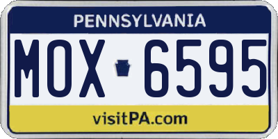 PA license plate MOX6595