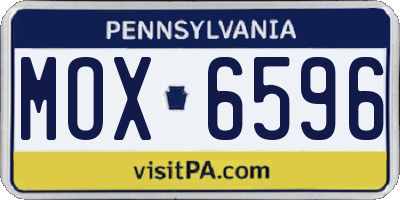 PA license plate MOX6596